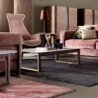 Grilli York design dřevěný a mramorový konferenční stolek vyrobený v Itálii Viadurini