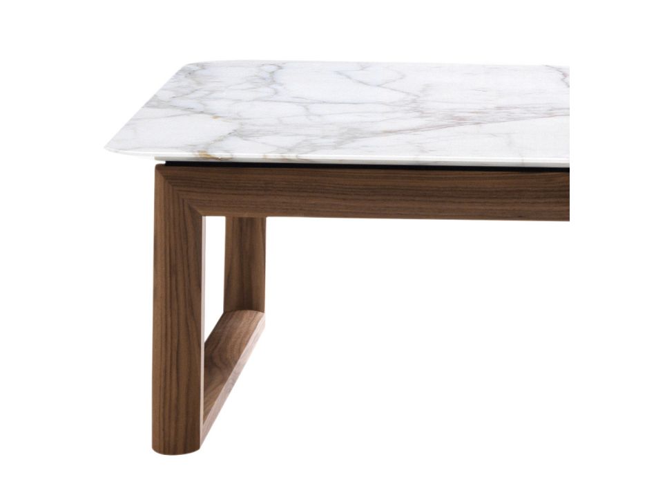 Grilli York design dřevěný a mramorový konferenční stolek vyrobený v Itálii Viadurini