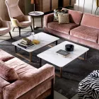 Grilli York design dřevěný a mramorový konferenční stolek vyrobený v Itálii Viadurini