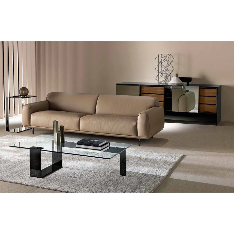 Moderní design Mimořádný skleněný konferenční stolek vyrobený v Itálii - Scoby Viadurini