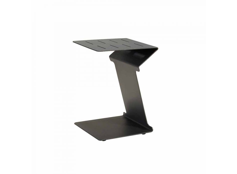 Odkládací stolek na pohovku pro venkovní použití v bílém nebo černém hliníku - Denix Viadurini
