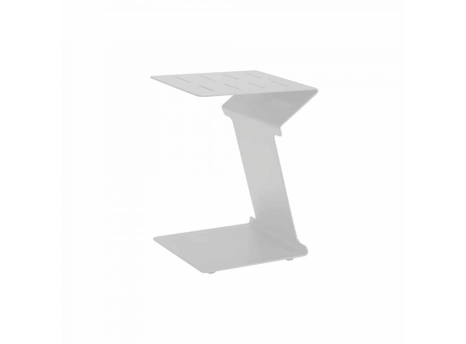 Odkládací stolek na pohovku pro venkovní použití v bílém nebo černém hliníku - Denix Viadurini