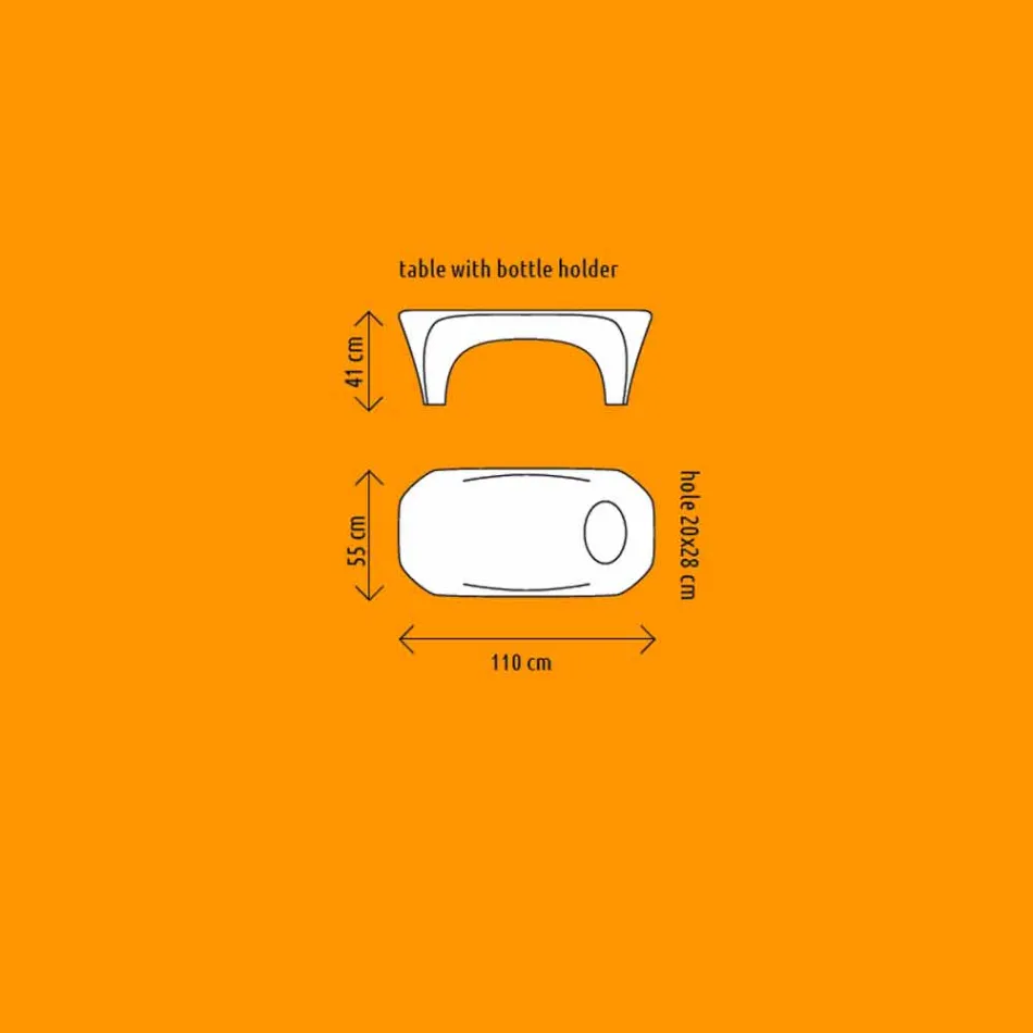 Světlý konferenční stolek s lahví sektu, venkovní nebo vnitřní design - Lily od Myyour Viadurini