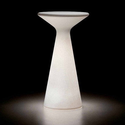 Světlý venkovní konferenční stolek s kulatou deskou z HPL vyrobený v Itálii - Desmond Viadurini