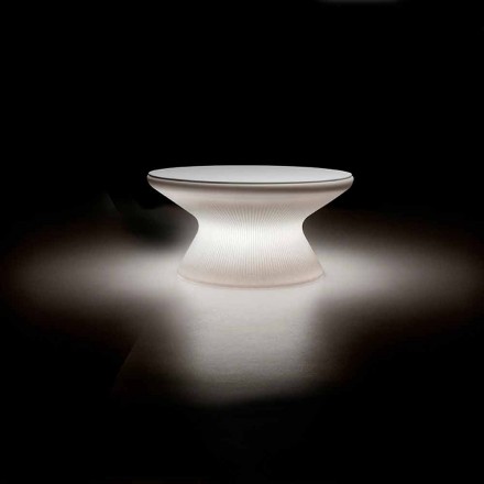 Světlý venkovní konferenční stolek z polyethylenu a bílého HPL vyrobený v Itálii - Desmond Viadurini