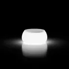 Světlý kulatý zahradní konferenční stolek z polyetylenu Made in Italy - Tibaldo Viadurini