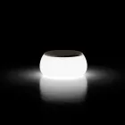 Světlý kulatý zahradní konferenční stolek z polyetylenu Made in Italy - Tibaldo Viadurini