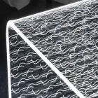 Transparentní akrylový LED světelný konferenční stolek laserem gravírovaný dekor - Robiola Viadurini