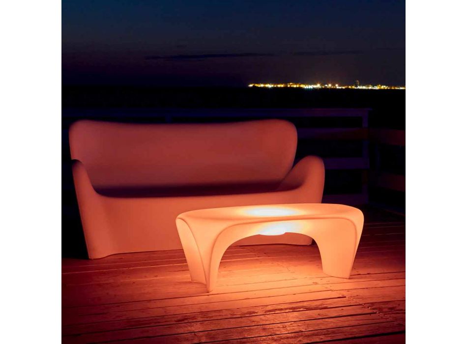 Světelný konferenční stolek RGB pro venkovní nebo vnitřní design z plastu - Lily od Myyour Viadurini