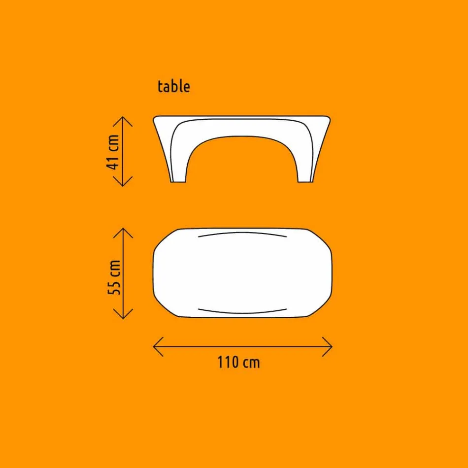 Světelný konferenční stolek RGB pro venkovní nebo vnitřní design z plastu - Lily od Myyour Viadurini