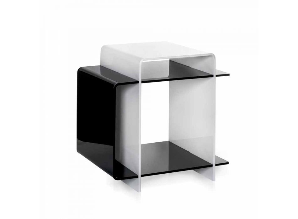 Moderní stůl s 3 police černé a bílé Gosto made in Italy Viadurini