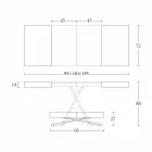 Moderní konferenční stolek ze dřeva a transformovatelného kovu vyrobený v Itálii - Spirit Viadurini