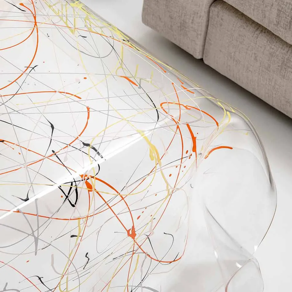 Moderní stůl vyrobený z vícebarevné plexisklo vyrobené v Itálii, Asii Viadurini