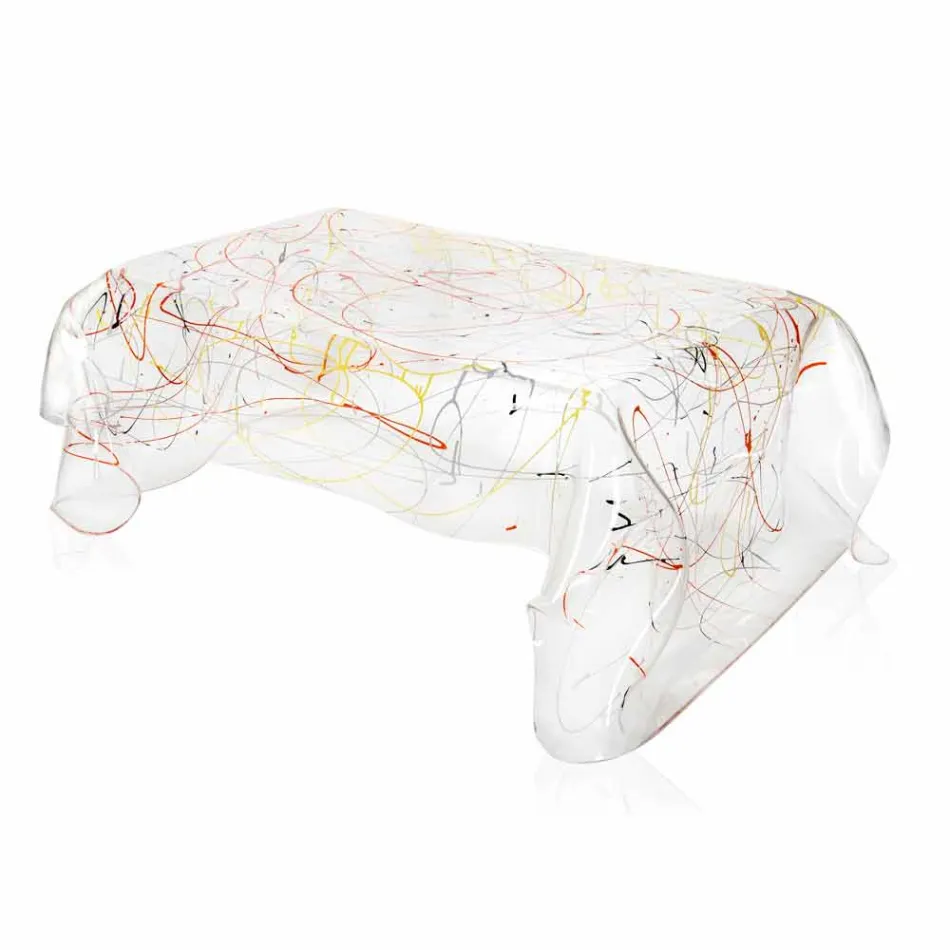 Moderní stůl vyrobený z vícebarevné plexisklo vyrobené v Itálii, Asii Viadurini