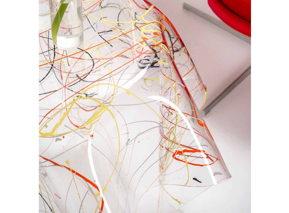Moderní vícebarevné plexisklo konferenční stolek vyrobený v Itálii, Otto Viadurini
