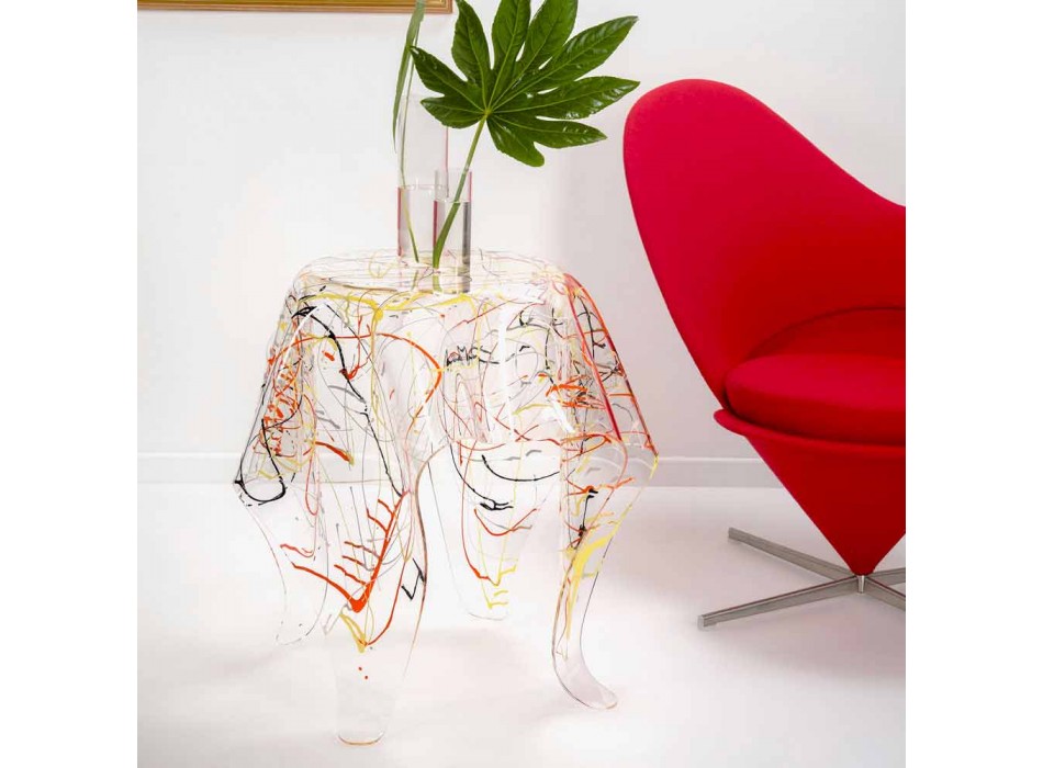 Moderní vícebarevné plexisklo konferenční stolek vyrobený v Itálii, Otto Viadurini