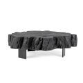 Homemotion černý konferenční stolek z oceli a přírodního akáciového dřeva - Camala