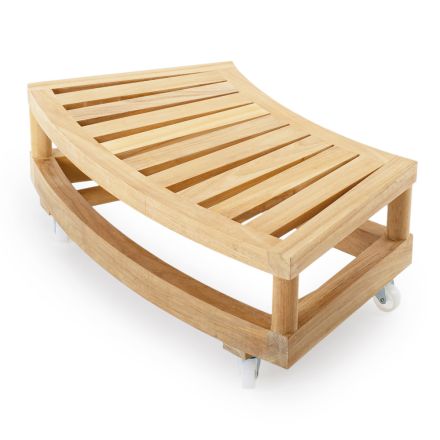 Venkovní konferenční stolek z teakového dřeva s kolečky Made in Italy - Liberato Viadurini
