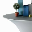 Design lodi Oválný konferenční stolek Kov a leptané sklo - Nalodění Viadurini