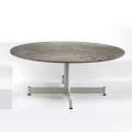 Oválný venkovní konferenční stolek s ocelovou základnou Made in Italy - Armony