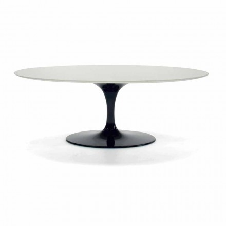 Oválný konferenční stolek z laminátu a hliníku Made in Italy - dolary Viadurini
