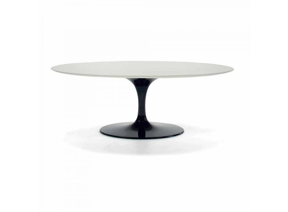 Oválný konferenční stolek z laminátu a hliníku Made in Italy - dolary Viadurini