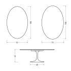 Konferenční stolek Saarinen Tulip oválný, výška 41 cm, keramika Florim Calacatta Gold Matt - Scarlet Viadurini