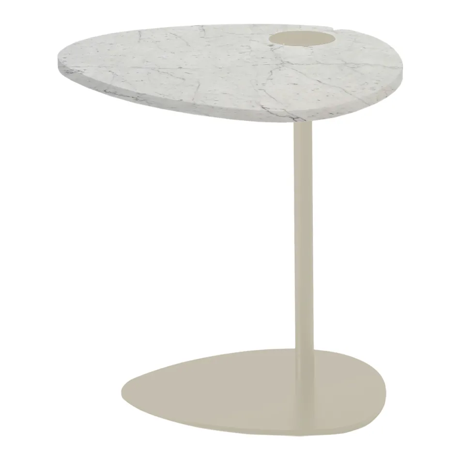 Konferenční stolek do obývacího pokoje z kovu a mramoru Marquinia, luxusní design - Yassine Viadurini