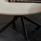 Kulatý konferenční stolek do obývacího pokoje Kovová a keramická základna Oapca - Shanghai Viadurini