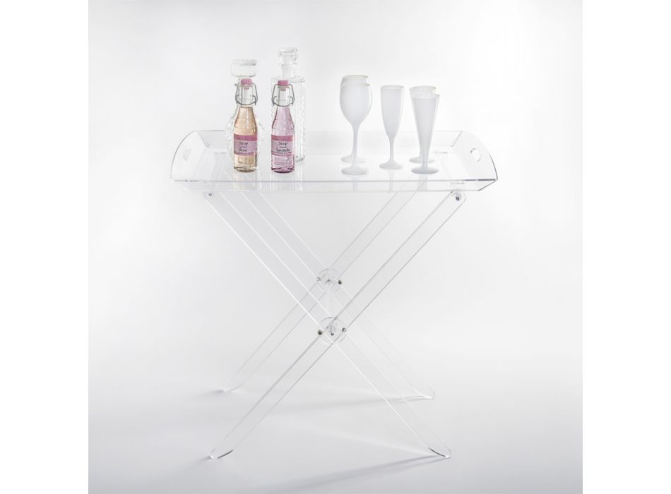 Skládací stůl s průhledným zásobníkem z plexiskla 2 velikosti - Robbie Viadurini