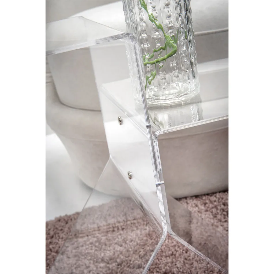 Transparentní barevný konferenční stolek z plexiskla do obývacího pokoje Made in Italy - Kamon Viadurini