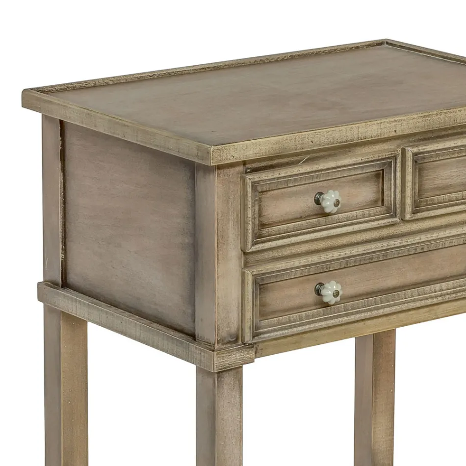 Telefonní stolek se 3 zásuvkami a policí Made in Italy - Culsu Viadurini