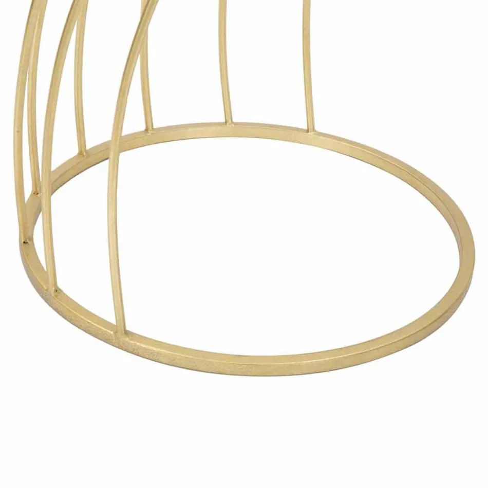 Kulatý telefonní stůl ze železa, MDF a skla designu - Izaiáš Viadurini