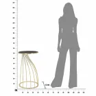 Kulatý telefonní stůl ze železa, MDF a skla designu - Izaiáš Viadurini