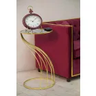 Kulatý telefonní stůl ze železa, MDF a skla designu - Izaiáš Viadurini