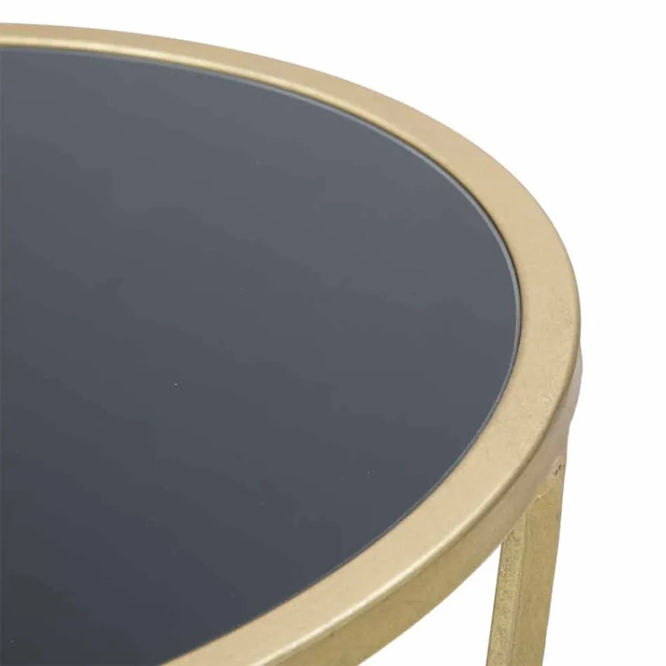 Kulatý designový telefonní stojan ze železa a skla - víra Viadurini