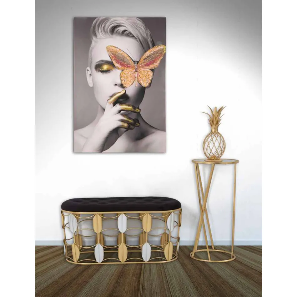 Kulatý designový telefonní stojan ze železa a skla - víra Viadurini