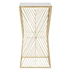 Telefonní stolek ze zlatého železa a zrcadlové skleněné desky - Olivia Viadurini