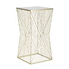 Telefonní stolek ze zlatého železa a zrcadlové skleněné desky - Olivia Viadurini