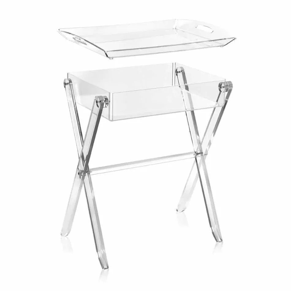 Konferenční stolek transparentní lunchbox konstrukce Olivia made in Italy Viadurini