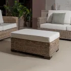 Zahradní konferenční stolek-Pouf v šedé barvě Kubù s polštářkem - Cerys Viadurini