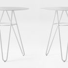 Jemný venkovní konferenční stolek z HPL a bílého kovu Made in Italy - Dublin Viadurini
