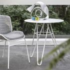 Jemný venkovní konferenční stolek z HPL a bílého kovu Made in Italy - Dublin Viadurini