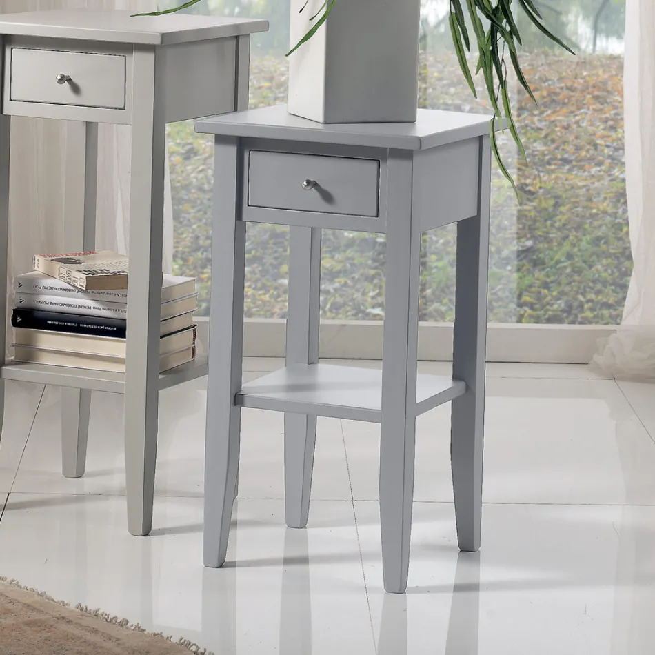 Čtvercový konferenční stolek se čtvercovou policí v různých výškách vyrobený v Itálii - Apus Viadurini