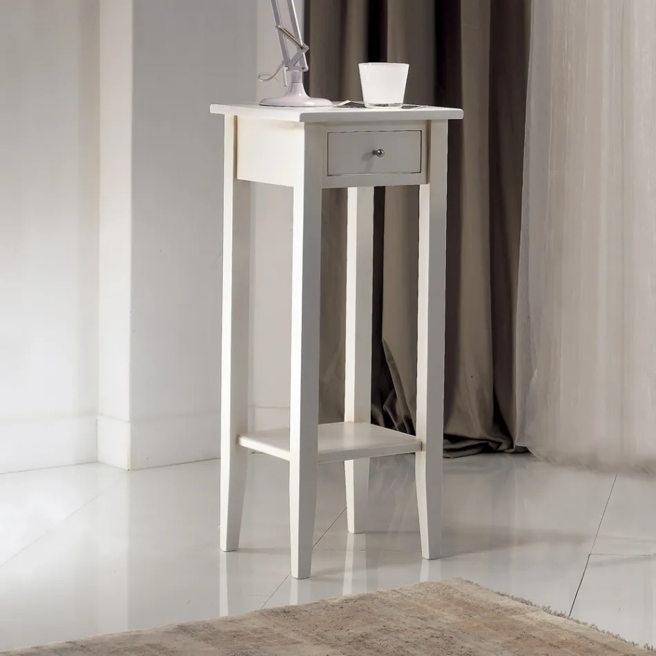 Čtvercový konferenční stolek se čtvercovou policí v různých výškách vyrobený v Itálii - Apus Viadurini