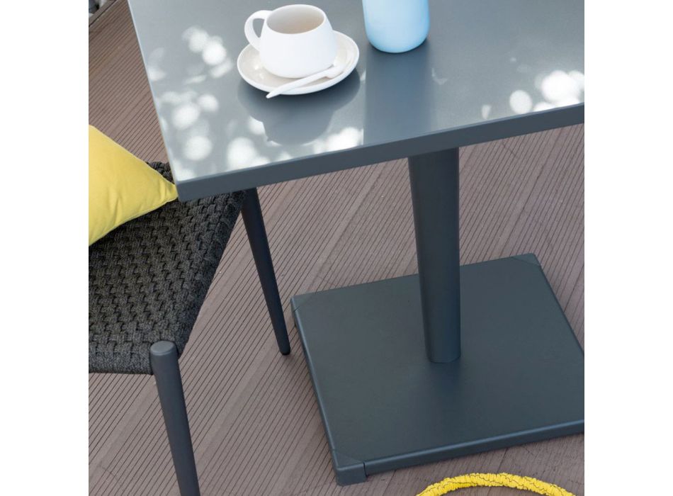 Čtvercový venkovní konferenční stolek s hliníkovou základnou Vyrobeno v Itálii - Nymeria Viadurini