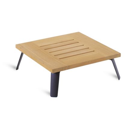 Čtvercový venkovní konferenční stolek z teakového dřeva Made in Italy - Taranee Viadurini
