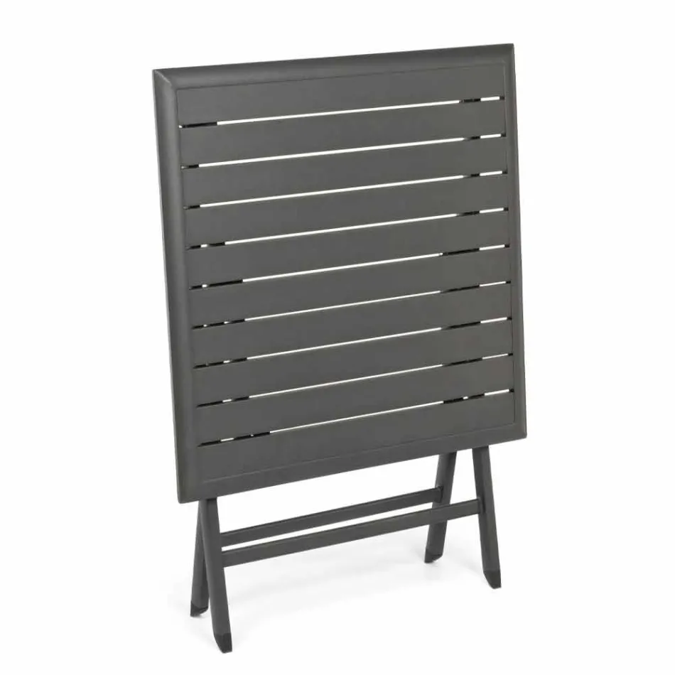 Skládací venkovní konferenční stolek z lakovaného hliníku - Hunt Viadurini