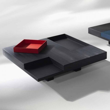 Stůl čtvercový Iris moderní design, vestavěnou odnímatelné zásobníky Viadurini