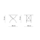 Čtvercový skládací venkovní stůl z pozinkované oceli Made in Italy - Selvaggia Viadurini